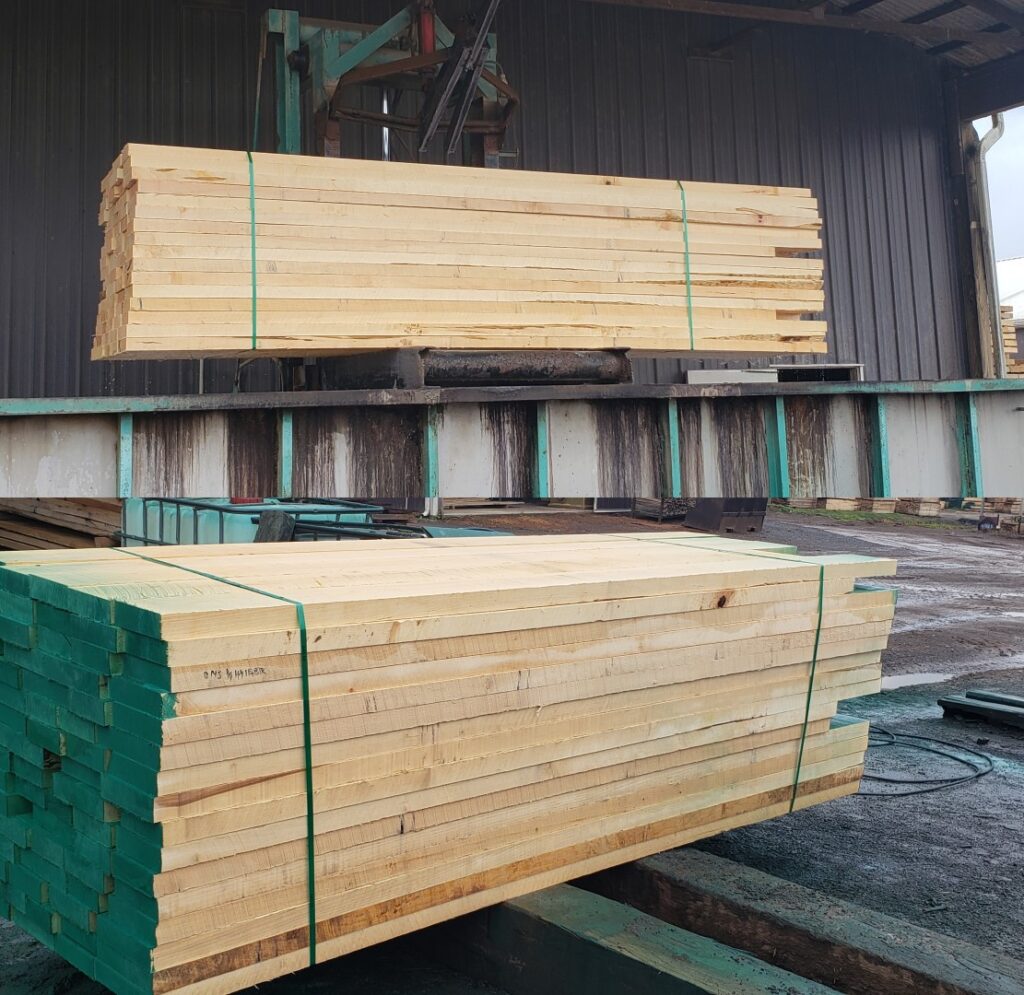 Lines of clean lumber