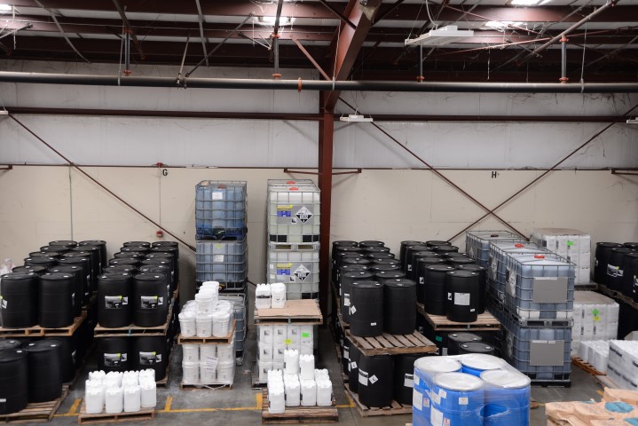 Organized warehouse filled with product