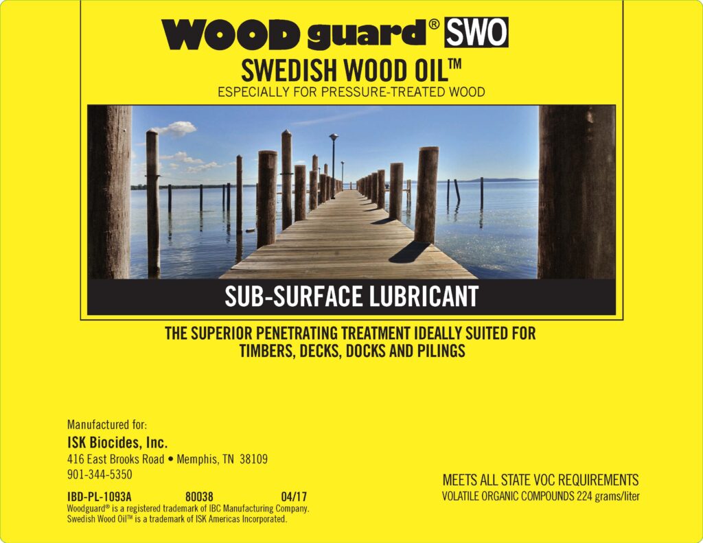 WOODguard Swedish Wood Oil Product label for 5 gallon pail