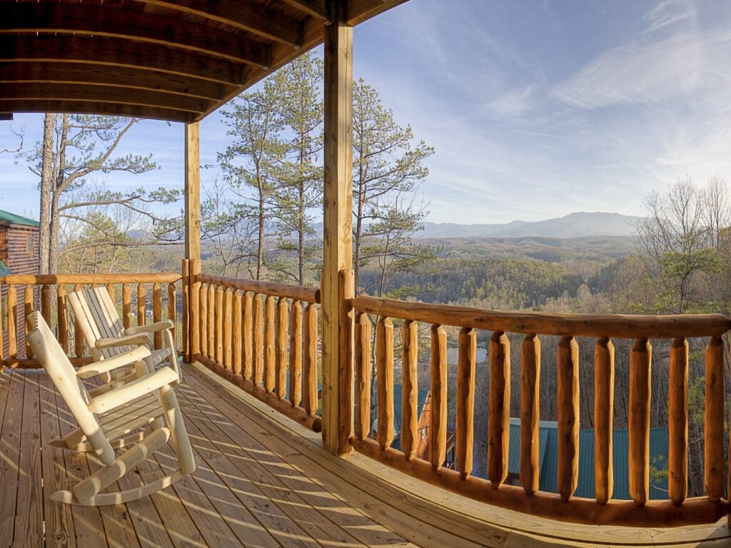 Deck with rocking chairs